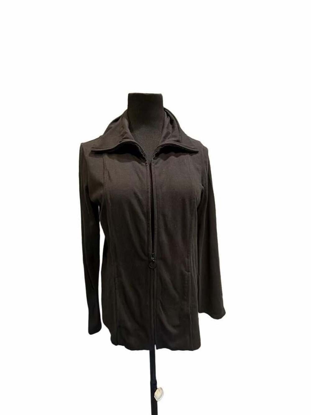 766 Eileen Fisher Organic Cotton Zip Jacket Size S Black